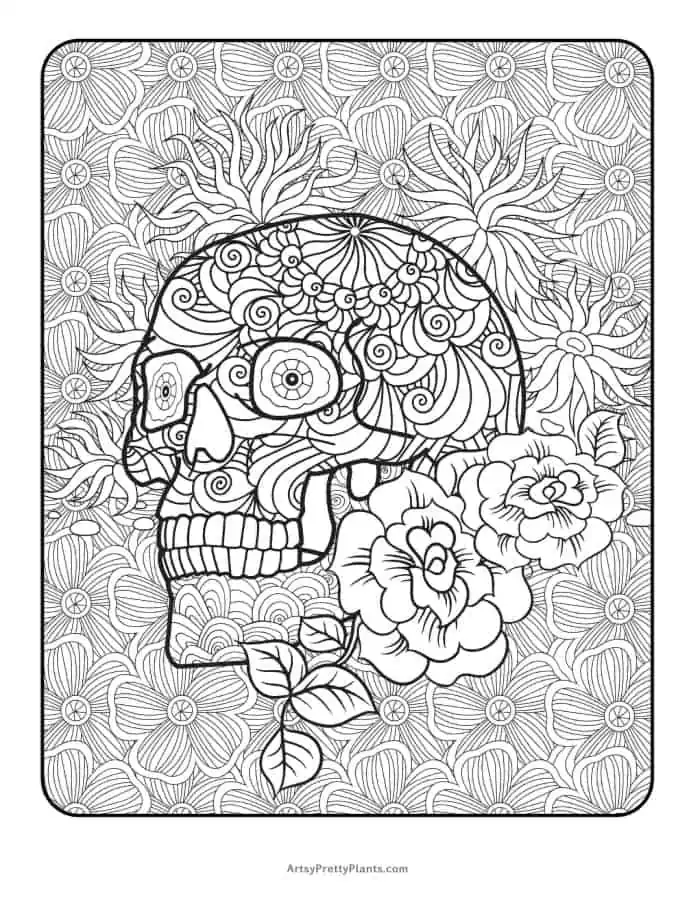 Free sugar skull coloring pages