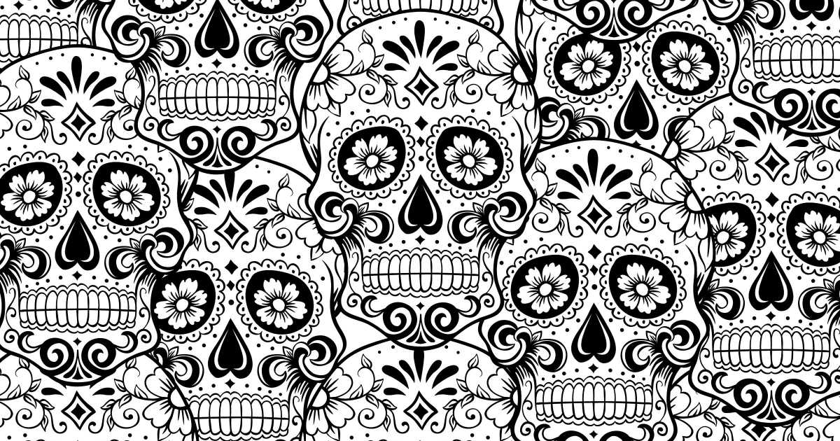 Free printable sugar skull adult coloring page
