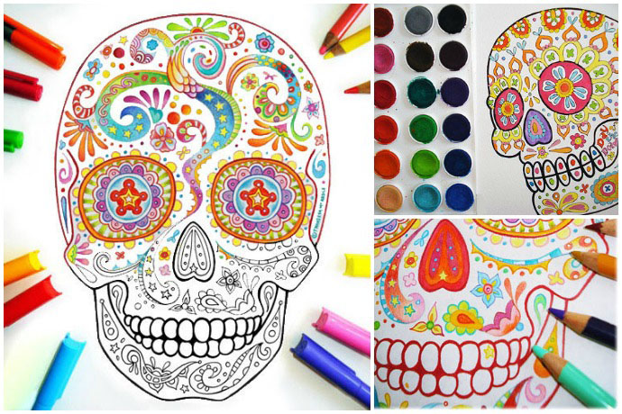 The best printable sugar skull coloring pages found them