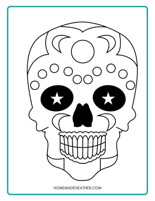 Free printable sugar skull coloring pages homemade heather