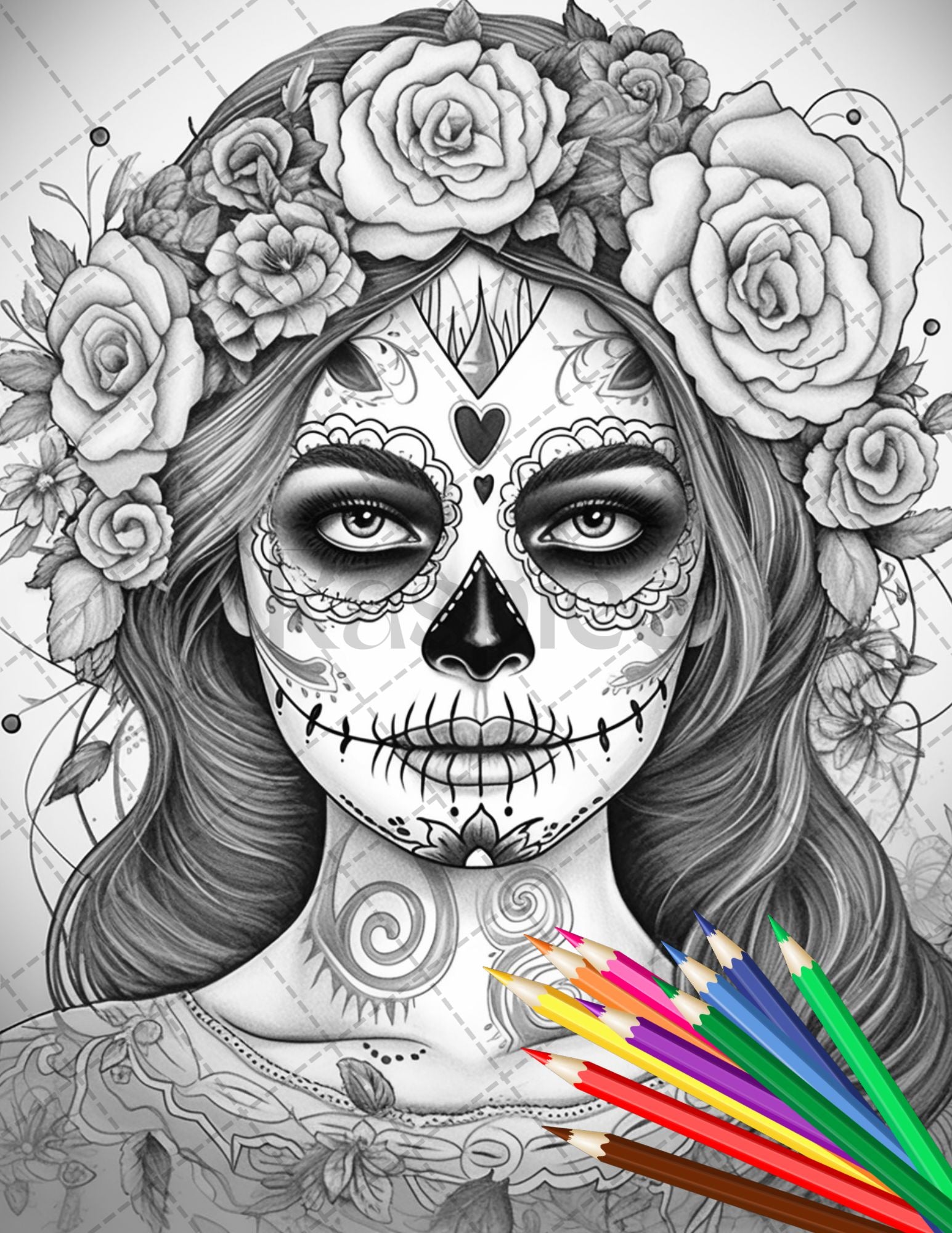 Printable horror bride coloring pages for adults gothic wedding gr â coloring