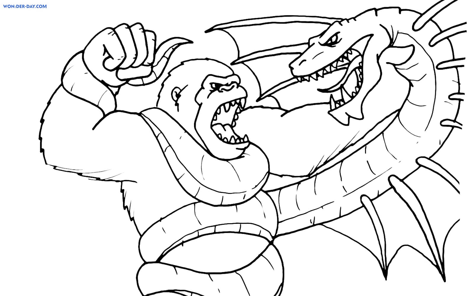 King kong coloring pages print and color