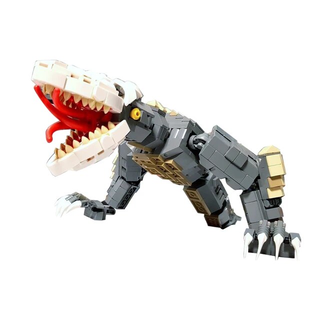 Moc kaiju skull crawler building blocks kong skull island horror monster model bricks for kid birthday educational toys