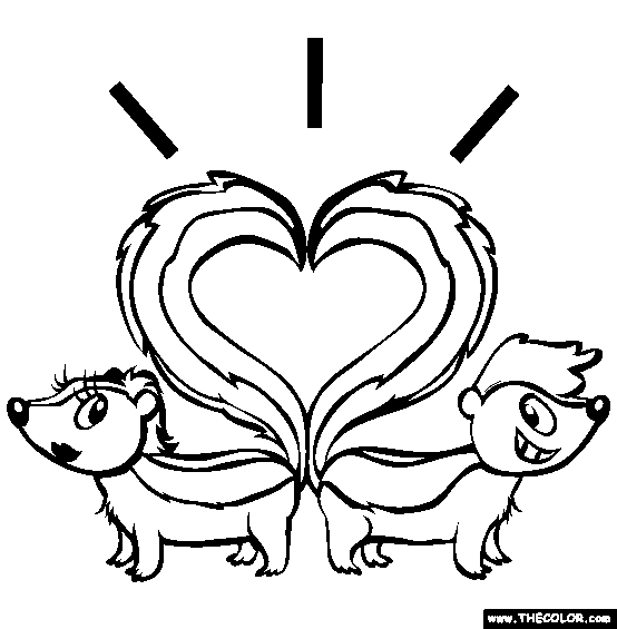 Skunks coloring page free skunks online coloring