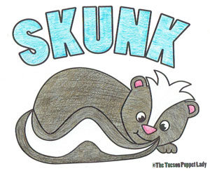 Free skunk coloring page â the tucson puppet lady