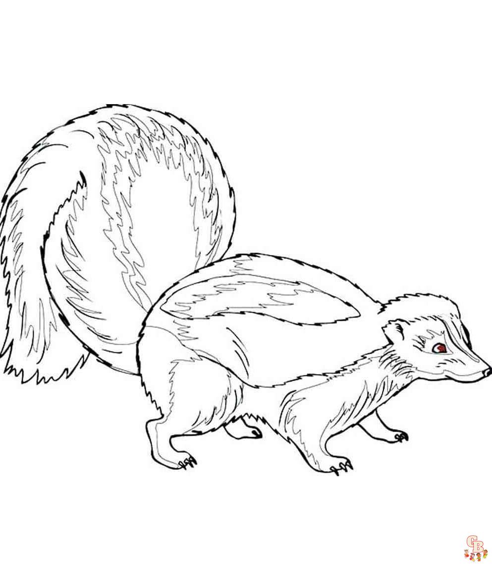 Printable skunk coloring pages free for kids and adults