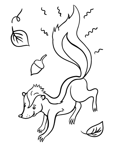 Free skunk coloring page