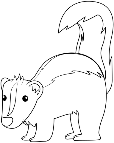 Skunk coloring page free printable coloring pages