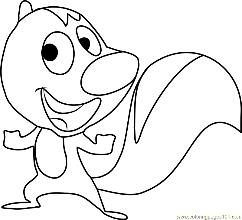 Skunk coloring page for kids