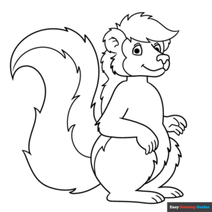 Mr skunk from little bear tv series coloring page easy drawing guides