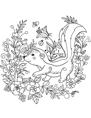 Skunk coloring page free printable coloring pages