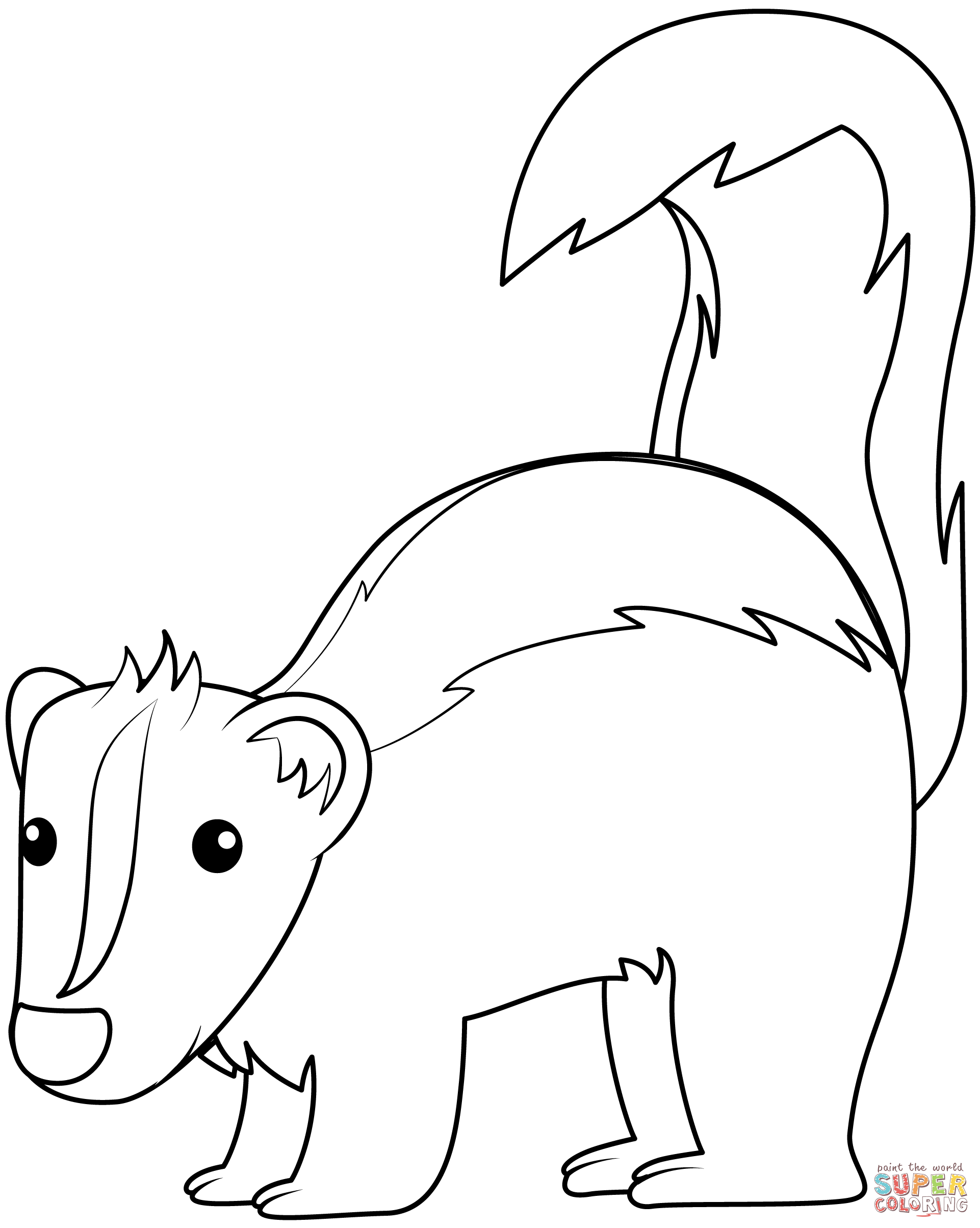 Skunk coloring page free printable coloring pages