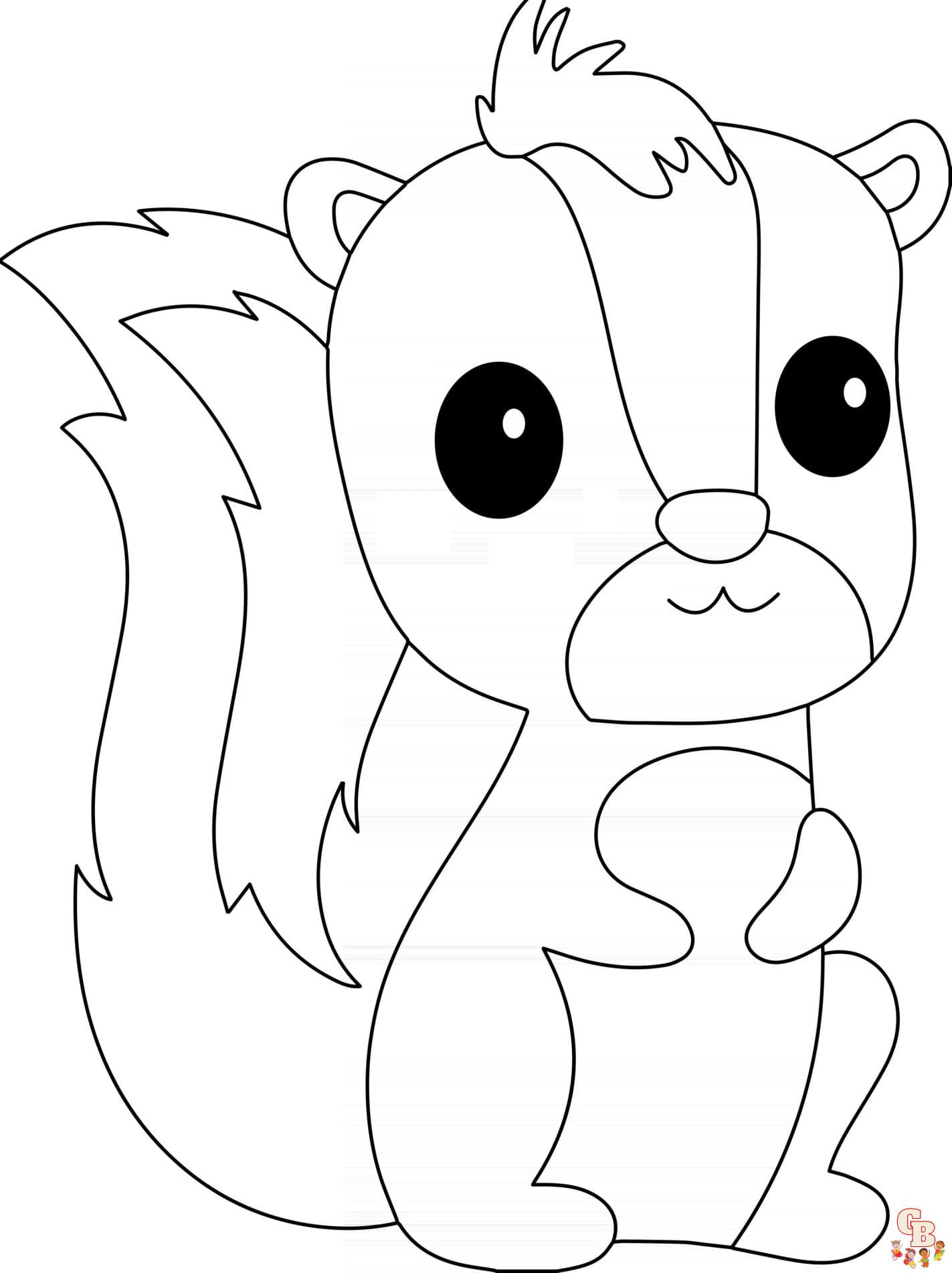 Printable skunk coloring pages free for kids and adults