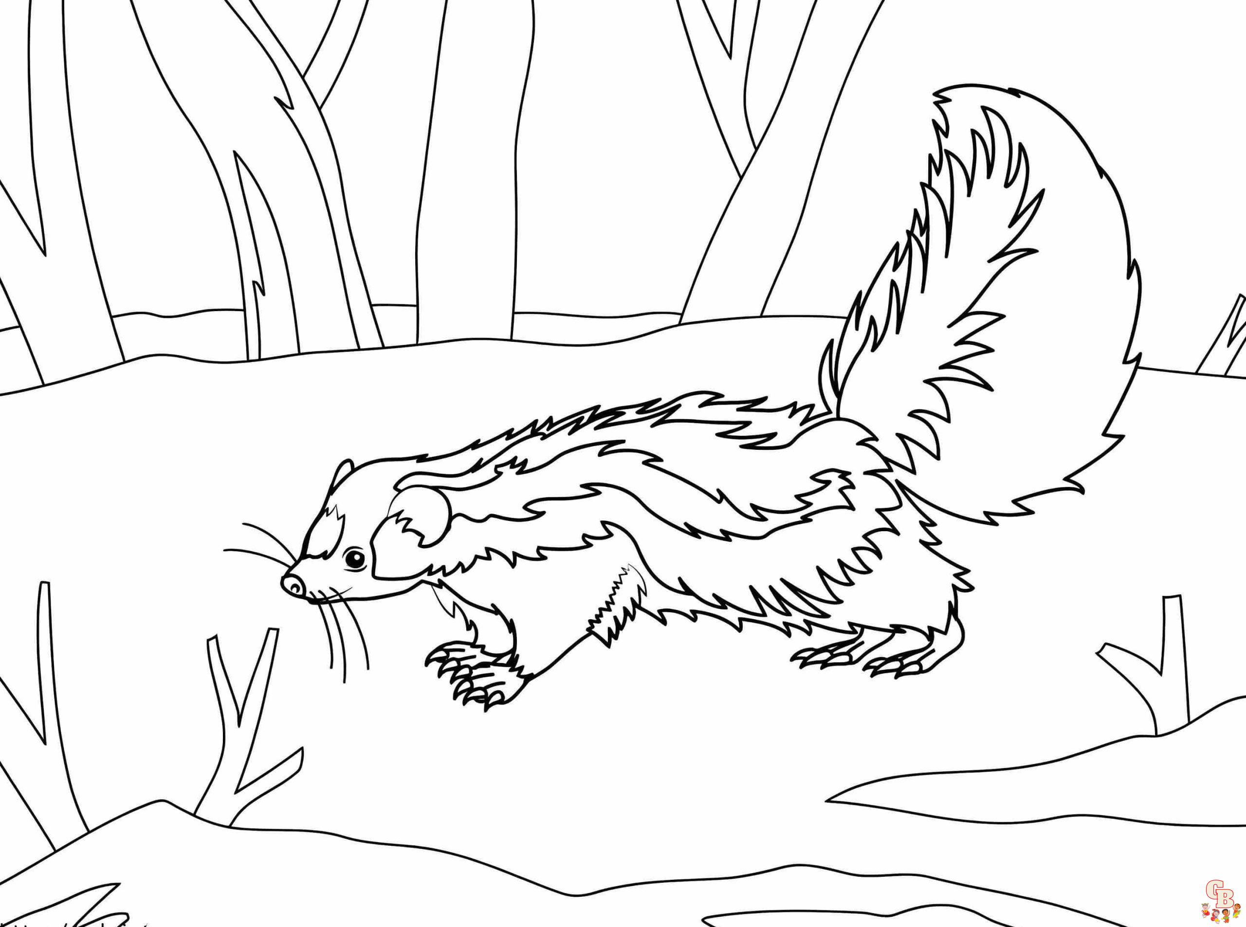 Printable skunk coloring pages free for kids and adults