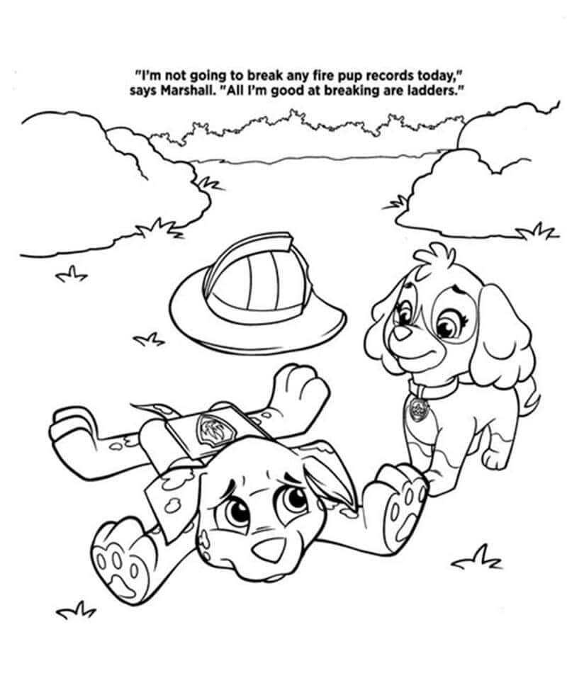 Cute paw patrol skye coloring pages free