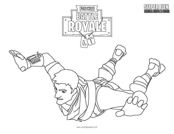 Fortnite skydiving coloring page