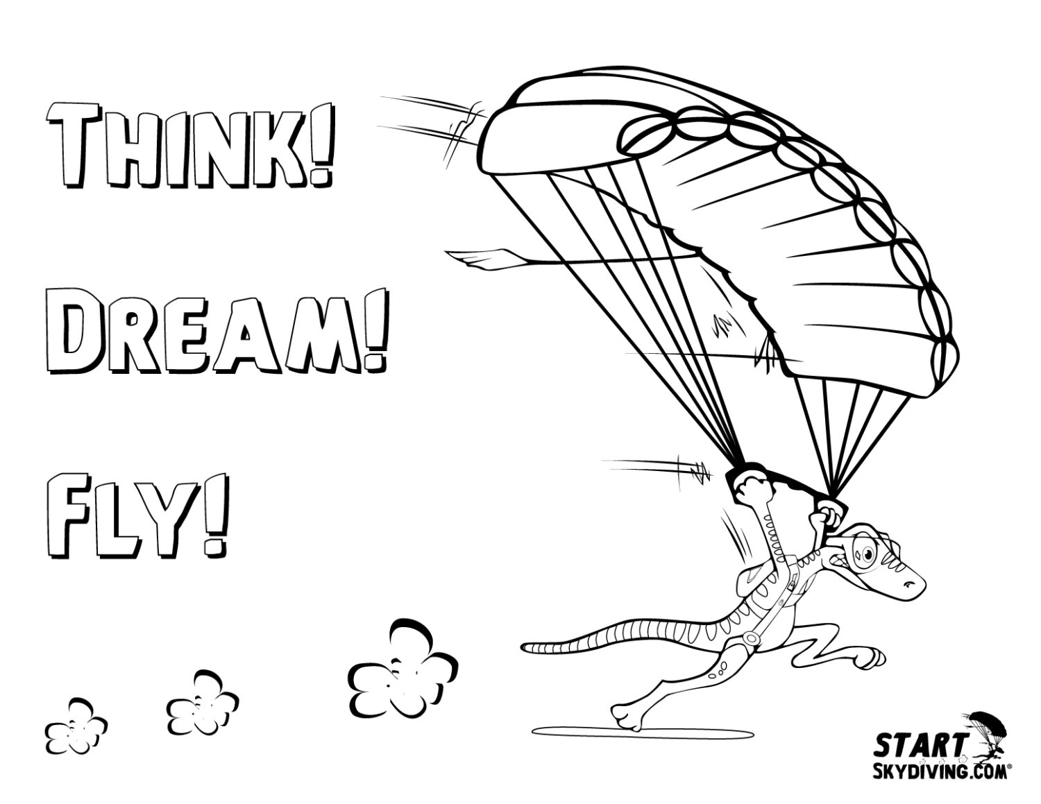 Start skydiving coloring pages