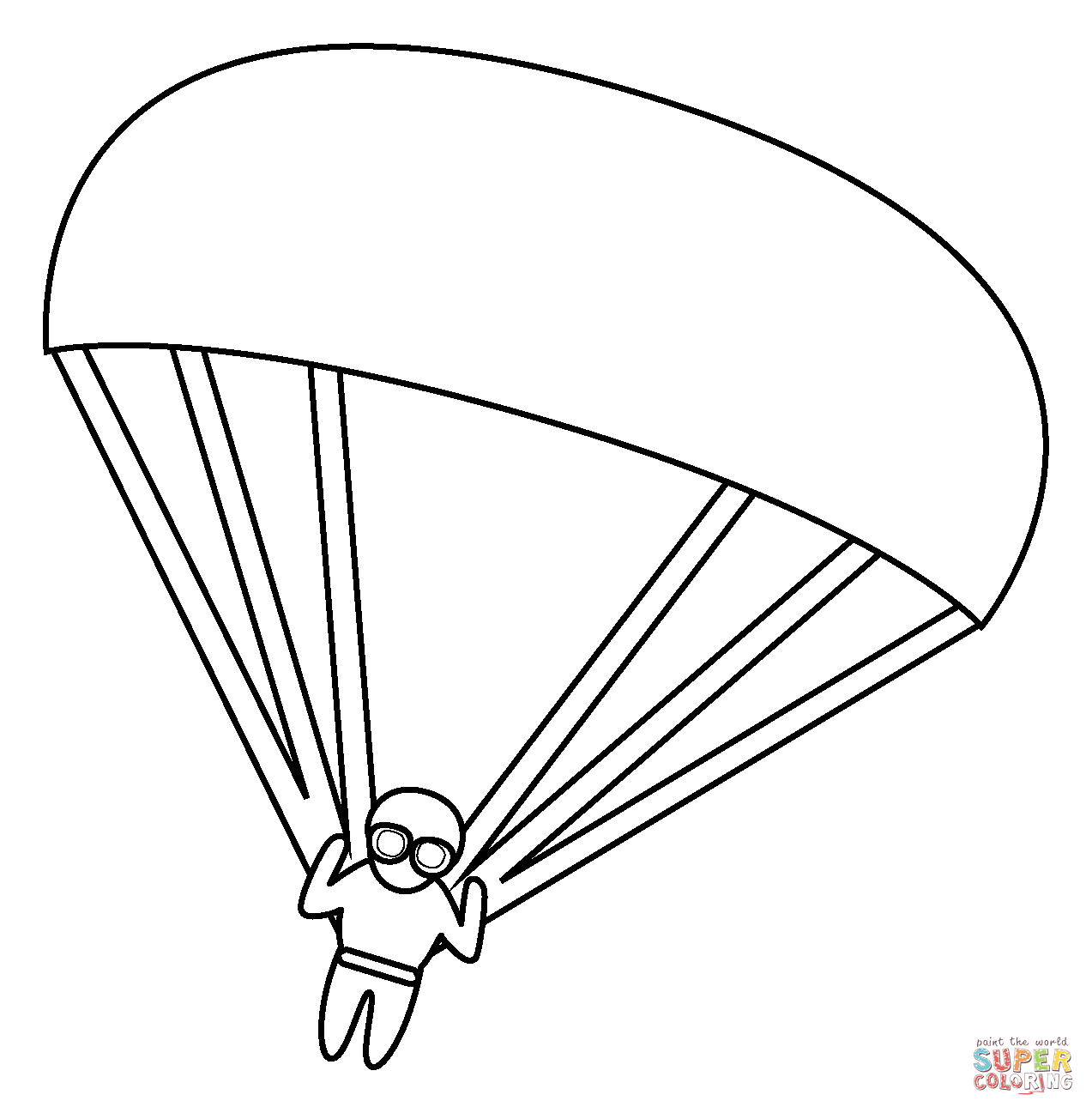 Parachute emoji coloring page free printable coloring pages