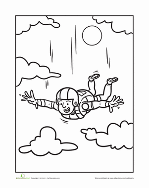 Skydiving coloring pages