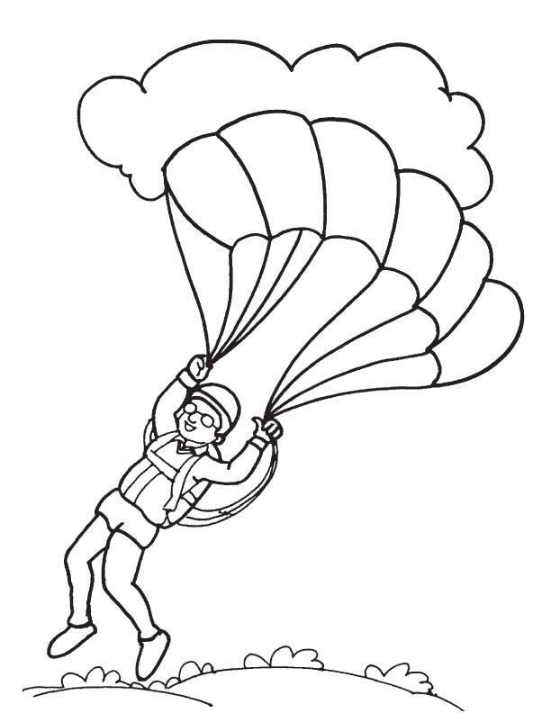 Skydiving coloring pages