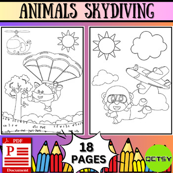 Parachute coloring page tpt