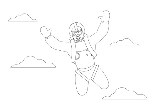 Parachuting outline png transparent images free download vector files