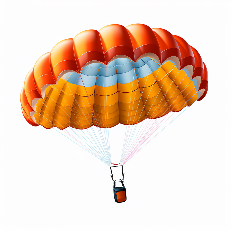 Parachute orange with white striped stock png images psd free download