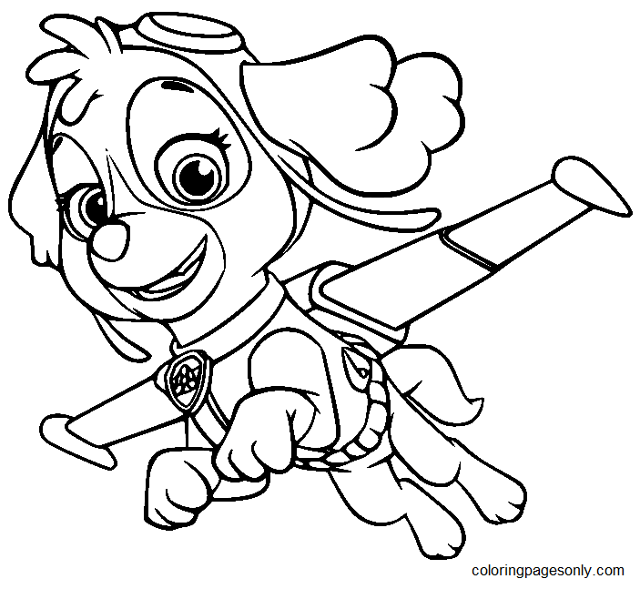 Skye paw patrol coloring pages printable for free download