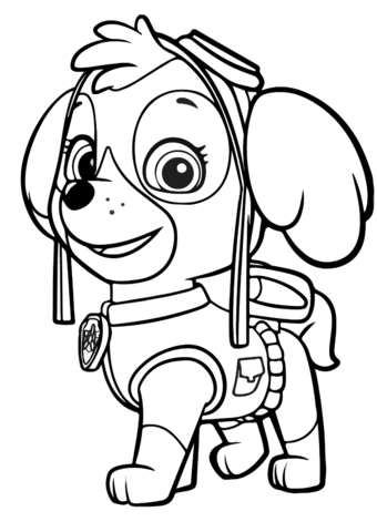 Paw patrol skye coloring page free printable coloring pages