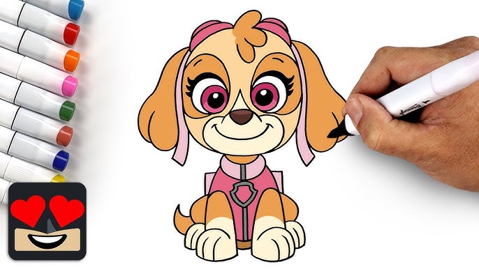 How to draw skye ð paw patrol face drawing easy skye ð paw patrol heroes