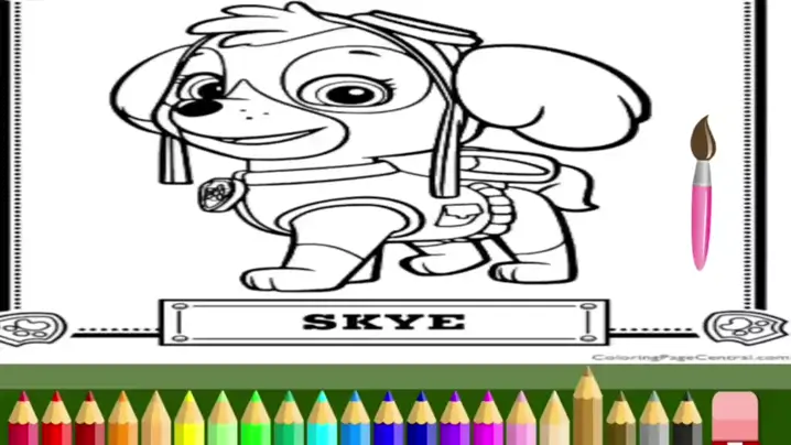 Skye paw patrol coloring page discover