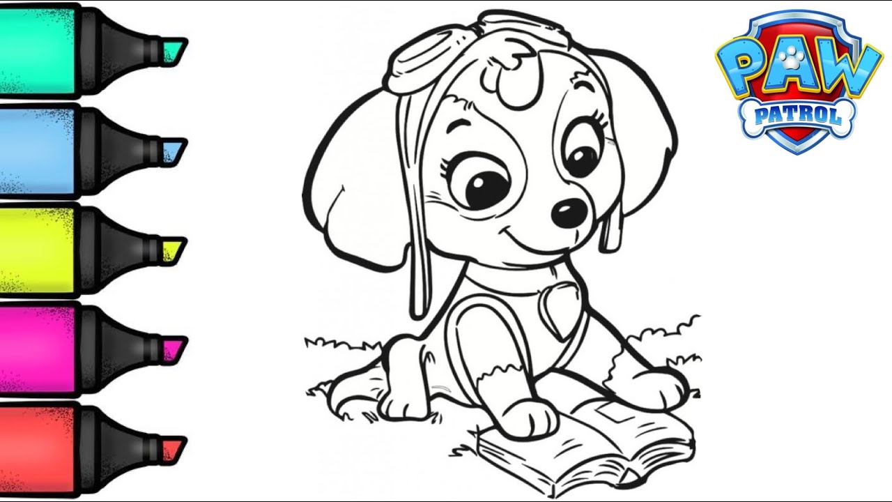 Paw patrol skye coloring paw patrol coloring page coloring videos for kids coloring pawpatrol