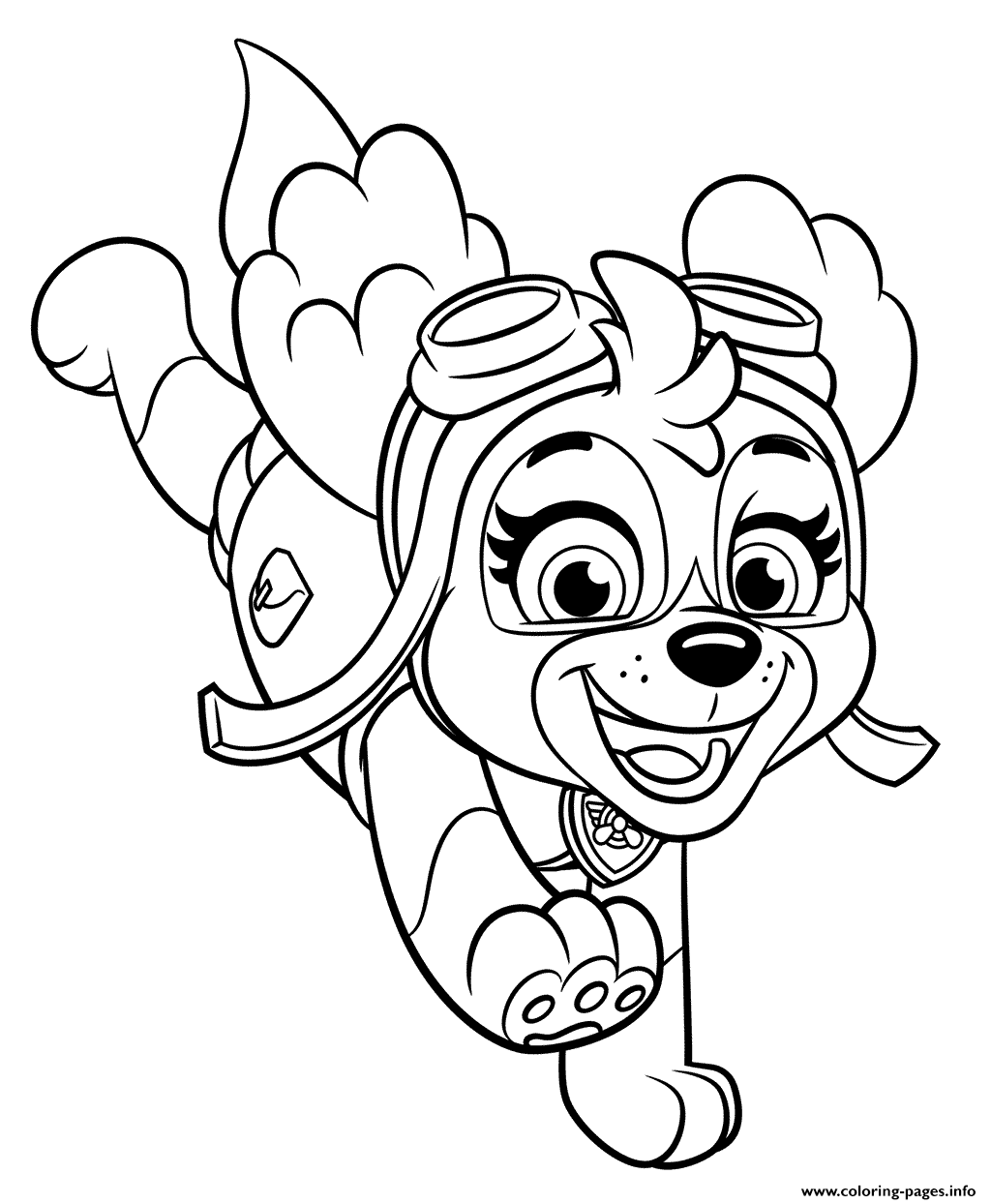 Skye from paw patrol coloring page printable