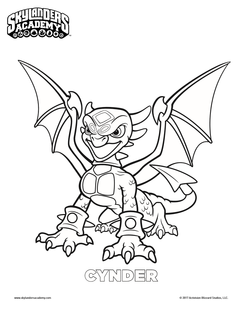 Free printable skylanders cynder coloring page