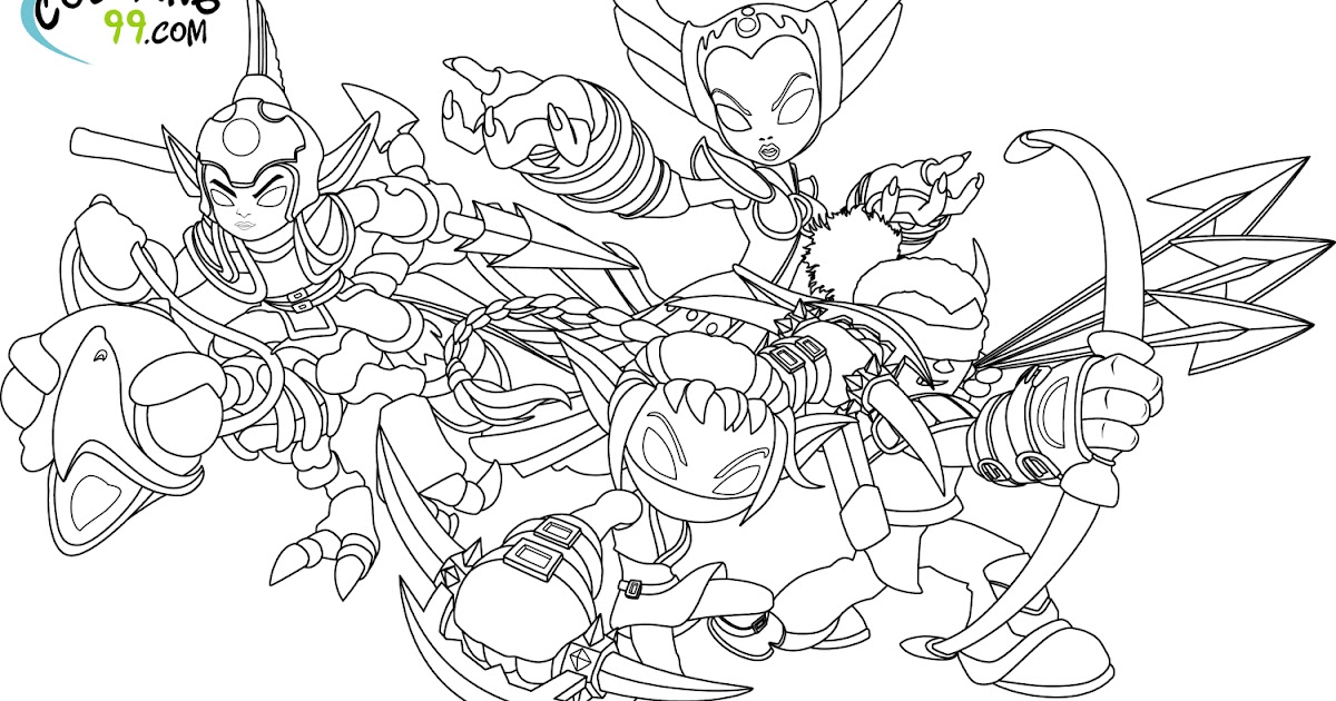 Skylanders elves coloring pages team colors