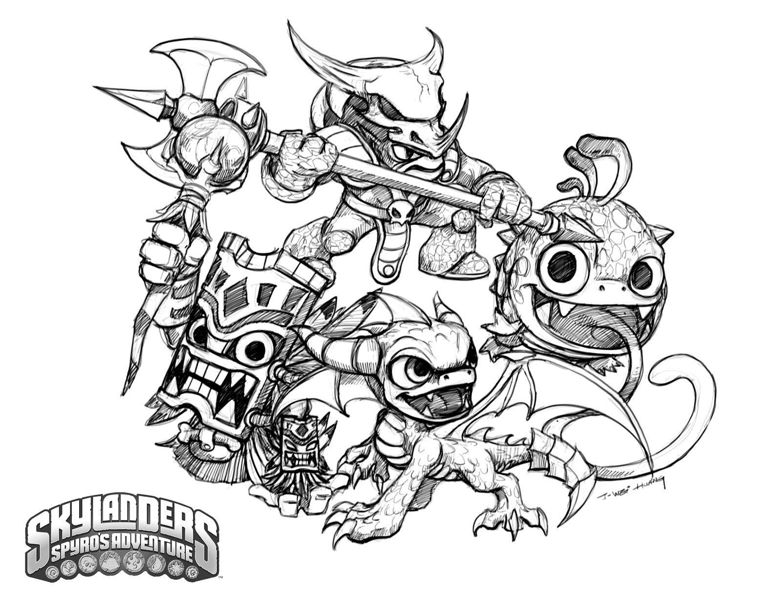 Crabfu blog skylanders speed drawing coloring pages