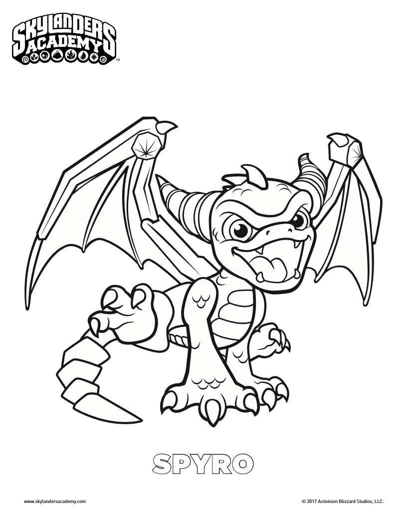 Free skylanders spyro coloring page