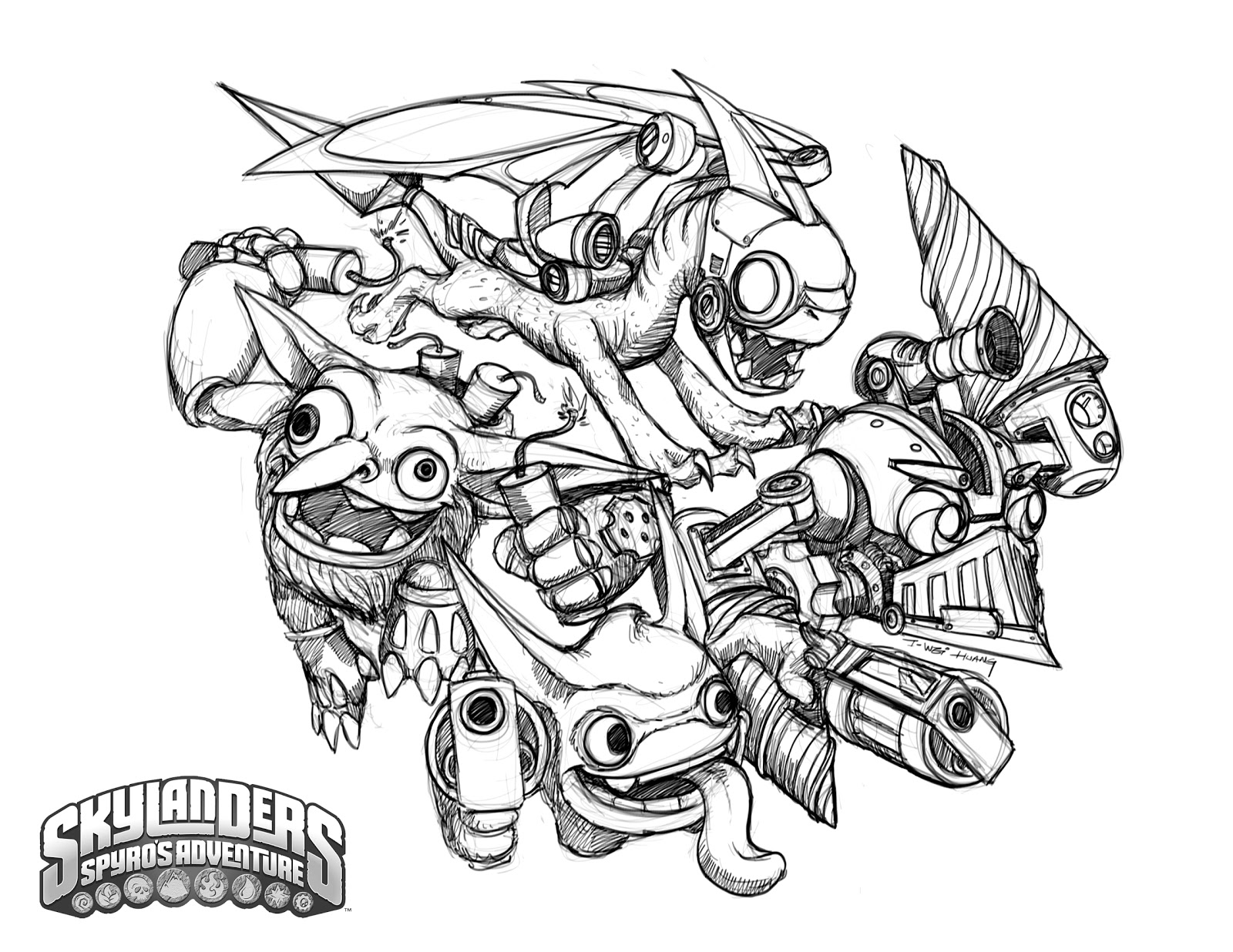 Crabfu blog skylanders speed drawing coloring pages