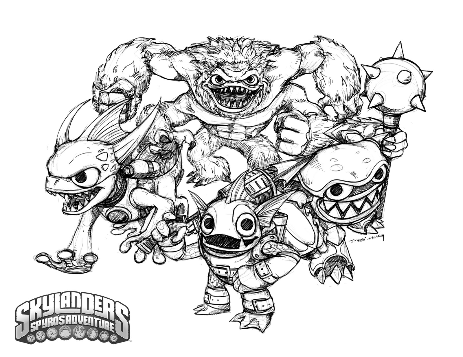 Crabfu blog skylanders speed drawing coloring pages