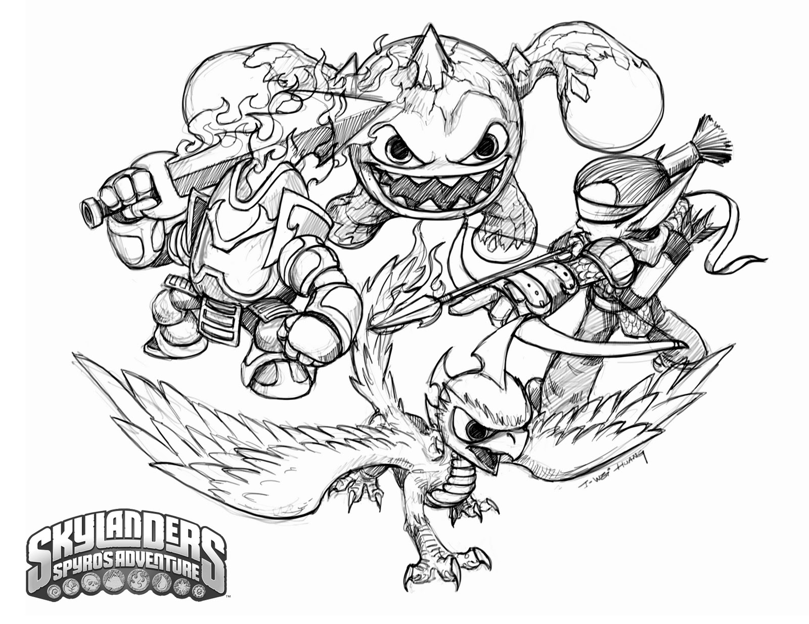 Crabfu blog skylanders speed drawing coloring pages