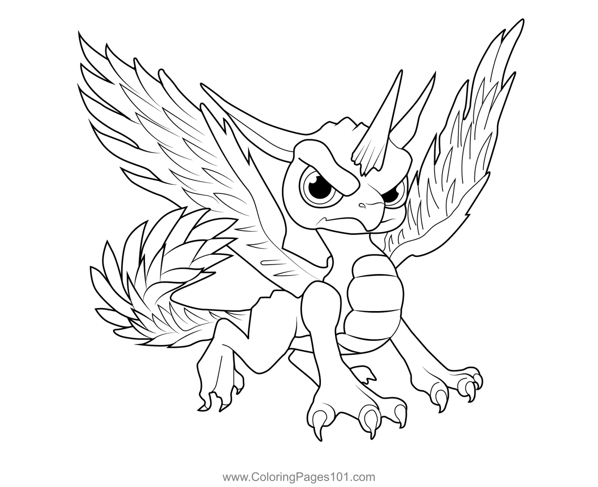 Whirlwind skylanders spyros adventure coloring page for kids