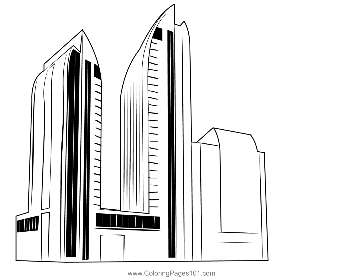 Skyscraper coloring page for kids