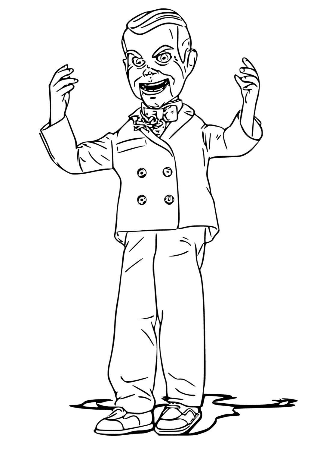 Free printable goosebumps doll coloring page for adults and kids