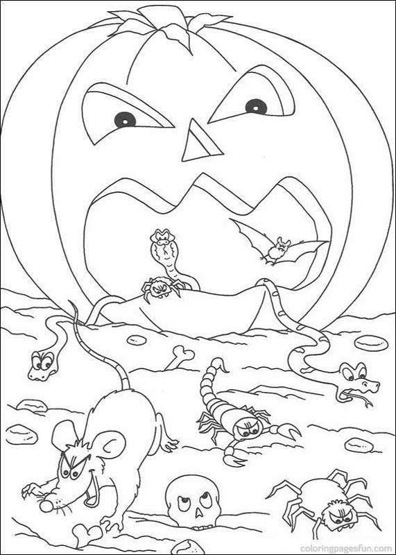 Spooky coloring pages hallow