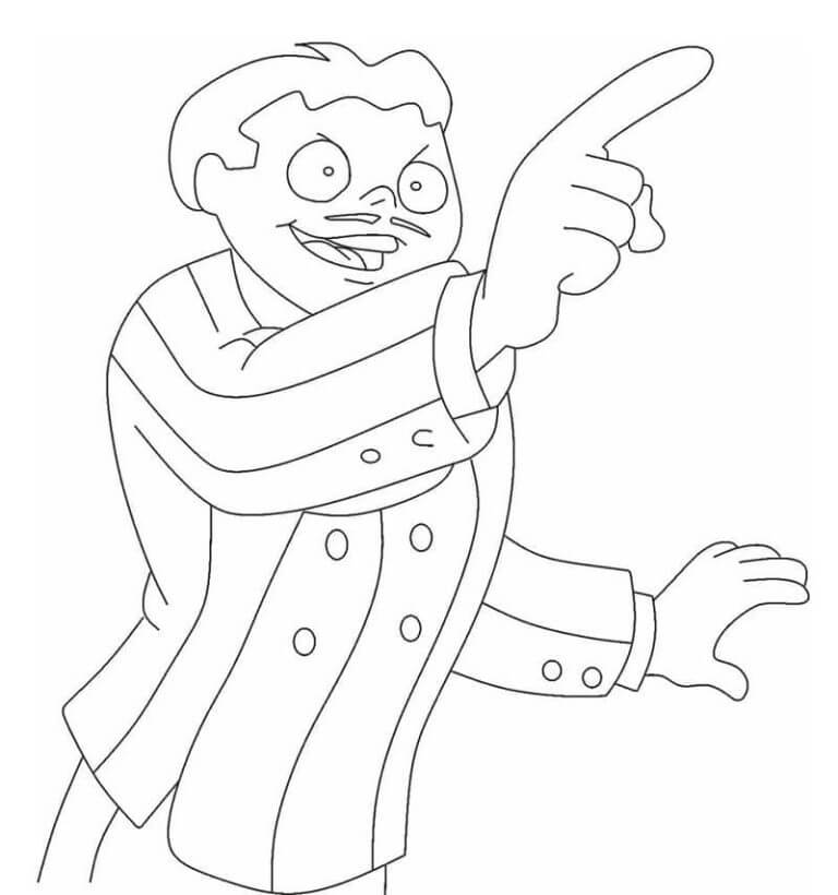 Gomez points with his finger coloring page