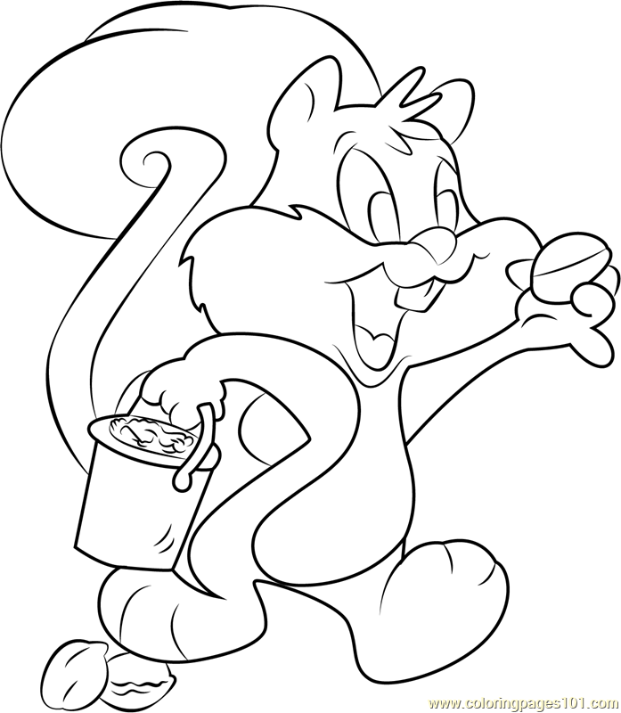 Skippy squirrel coloring page for kids