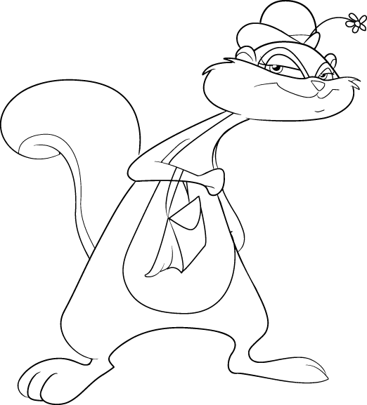 Slappy squirrel lineart by theelsian on