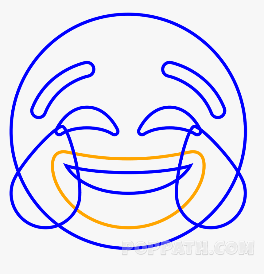 Draw a large inverted semi circle for the mouth