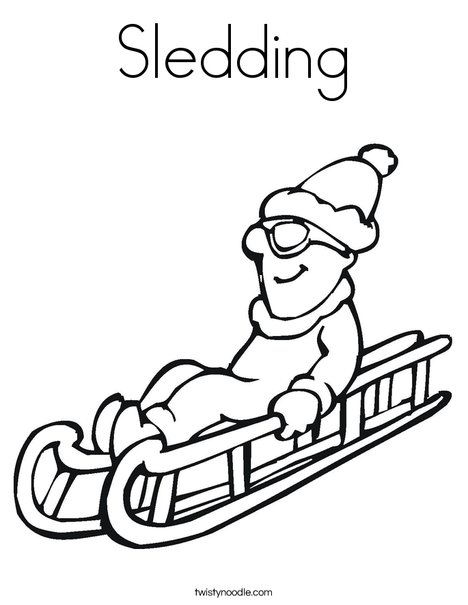 Sledding coloring page