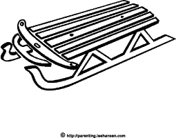 Winter coloring pages snow sled winter fun picture to color